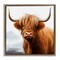 Stupell Industries Long Horn Highland Cow Portrait Floating Frame Design by Heidi Kuntz